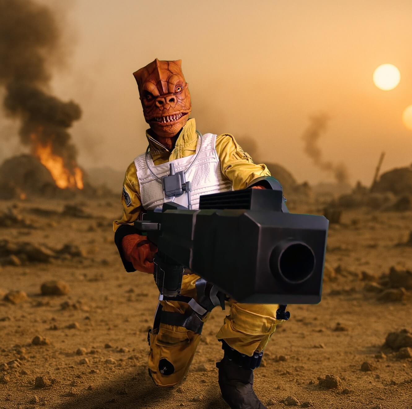 NottBosk Jedi Knight fuel station guard cosplay